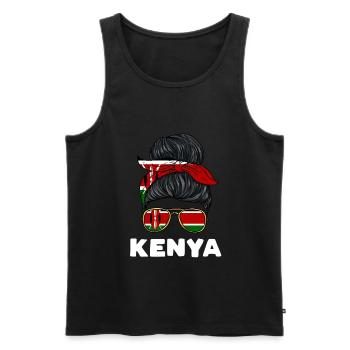 Kenia Mädchen - Männer Premium Bio Tank Top - Schwarz - Vorne - Michal (187cm)