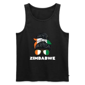 Simbabwe Mädchen - Männer Premium Bio Tank Top - Schwarz - Vorne - AI Model Male 178 light (178cm)