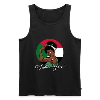 Unbreakable Sudan Girl - Männer Premium Bio Tank Top - Schwarz - Vorne - Michal (187cm)