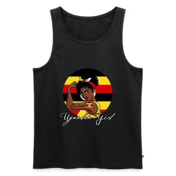 Unzerbrechliches ugandisches Mädchen - Männer Premium Bio Tank Top - Schwarz - Vorne - AI Model Male 178 light (178cm)