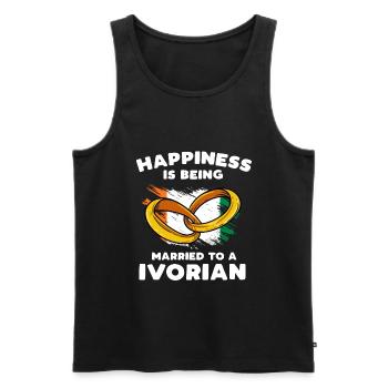 Glück ist, mit einem Ivorer verheiratet zu sein - Männer Premium Bio Tank Top - Schwarz - Vorne - Michal (187cm)