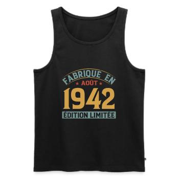 MILLÉSIME AOUT 1942 ÉDITION LIMITÉE - Débardeur bio Premium Homme - noir - Devant - Michal (187cm)