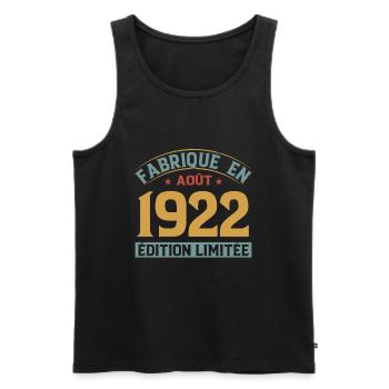 MILLÉSIME AOUT 1922 ÉDITION LIMITÉE - Débardeur bio Premium Homme - noir - Devant - Michal (187cm)