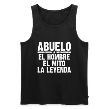 Papou l'homme le mythe la légende cadeau - Débardeur bio Premium Homme - noir - Devant - Michal (187cm)