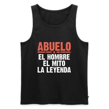 Papou l'homme le mythe la légende cadeau - Débardeur bio Premium Homme - noir - Devant - Michal (187cm)
