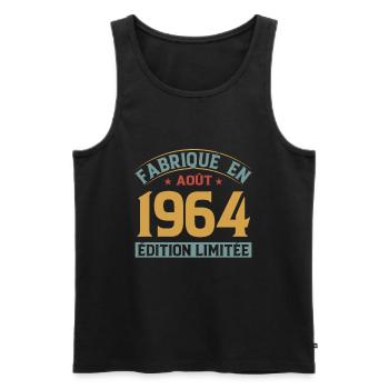 Août 1964 Original Idée Cadeau Anniversaire - Débardeur bio Premium Homme - noir - Devant - Michal (187cm)