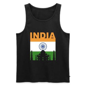 India house gift - Men's Premium Organic Tank Top - black - Front - Michal (187cm)