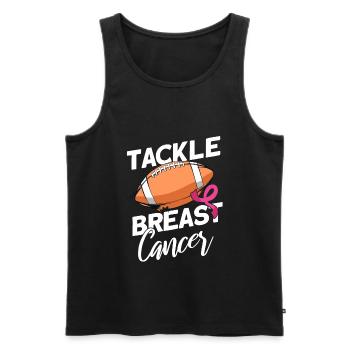 Brustkrebs - Männer Premium Bio Tank Top - Schwarz - Vorne - AI Model Male 178 light (178cm)