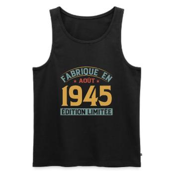 Fabriqué En Août 1945 Édition Limitée - Débardeur bio Premium Homme - noir - Devant - Michal (187cm)