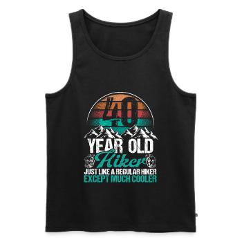 40 Birthday Hiking Mountains 40 Year Old Hiker - Männer Premium Bio Tank Top - Schwarz - Vorne - AI Model Male 178 light (178cm)