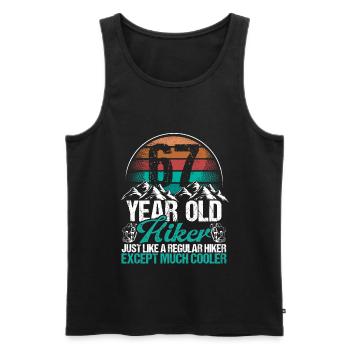 67 Birthday Hiking Mountains 67 Year Old Hiker - Männer Premium Bio Tank Top - Schwarz - Vorne - AI Model Male 178 light (178cm)
