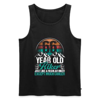 66 Birthday Hiking Mountains 66 Year Old Hiker - Männer Premium Bio Tank Top - Schwarz - Vorne - Michal (187cm)