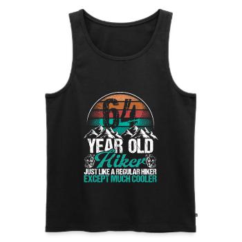 64 Birthday Hiking Mountains 64 Year Old Hiker - Männer Premium Bio Tank Top - Schwarz - Vorne - AI Model Male 178 light (178cm)