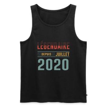 Légendaire Depuis Juillet 2020 Anniversaire Cadeau - Débardeur bio Premium Homme - noir - Devant - Michal (187cm)