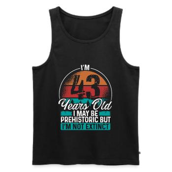 43 Birthday Idea Men Birthdays Funny 43 Year Old - Männer Premium Bio Tank Top - Schwarz - Vorne - Michal (187cm)
