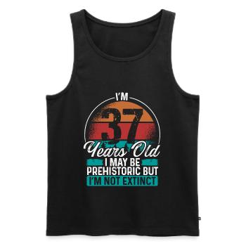 37 Birthday Idea Men Birthdays Funny 37 Year Old - Männer Premium Bio Tank Top - Schwarz - Vorne - Michal (187cm)