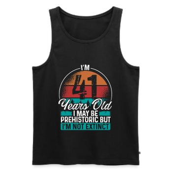 41 Birthday Idea Men Birthdays Funny 41 Year Old - Männer Premium Bio Tank Top - Schwarz - Vorne - Michal (187cm)