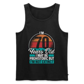 70 Birthday Idea Men Birthdays Funny 70 Year Old - Männer Premium Bio Tank Top - Schwarz - Vorne - Michal (187cm)