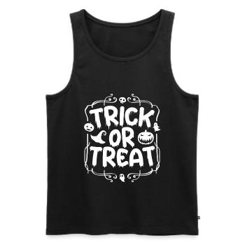 Trick Or Treat, Trick or Treat Halloween - Men's Premium Organic Tank Top - black - Front - AI Model Male 178 light (178cm)