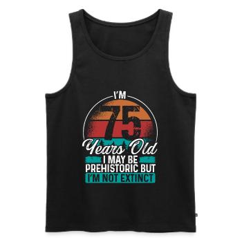 75 Birthday Idea Men Birthdays Funny 75 Year Old - Männer Premium Bio Tank Top - Schwarz - Vorne - Michal (187cm)