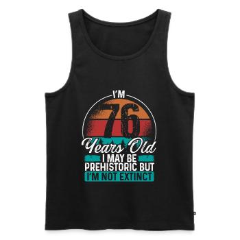 76 Birthday Idea Men Birthdays Funny 76 Year Old - Männer Premium Bio Tank Top - Schwarz - Vorne - Michal (187cm)