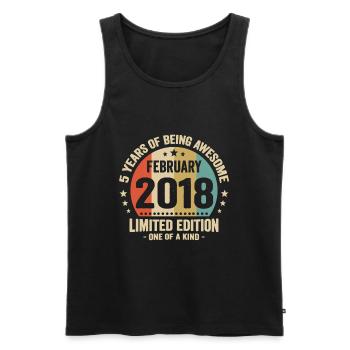 5 Years Of Being Awesome Since February 2018 Gift - Men's Premium Organic Tank Top - black - Front - Michal (187cm)