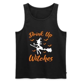 Drink Up Witches Trick Or Treat Drinking Witch - Men's Premium Organic Tank Top - black - Front - Michal (187cm)