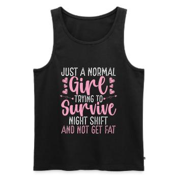 Night Shift Worker Girl Factory Worker Women - Men's Premium Organic Tank Top - black - Front - AI Model Male 178 light (178cm)