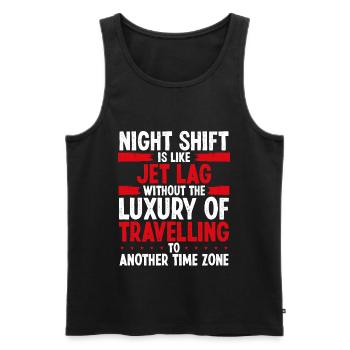 Night Shift Worker Production Jobs Factory Job - Men's Premium Organic Tank Top - black - Front - AI Model Male 178 light (178cm)