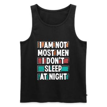 Shift Worker Funny Factory Worker Humor Night - Men's Premium Organic Tank Top - black - Front - AI Model Male 178 light (178cm)