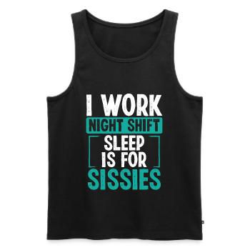 Night Shift Worker Humor Production Funny Shift - Men's Premium Organic Tank Top - black - Front - AI Model Male 178 light (178cm)