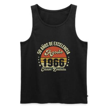 Geburtstag Vintage Geschenkidee August Humor 56 - Männer Premium Bio Tank Top - Schwarz - Vorne - Michal (187cm)
