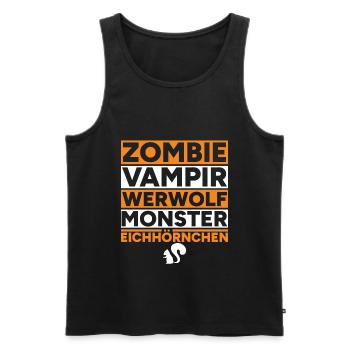 Halloween Zombie Vampir Monster Eichhörnchen - Männer Premium Bio Tank Top - Schwarz - Vorne - AI Model Male 178 light (178cm)