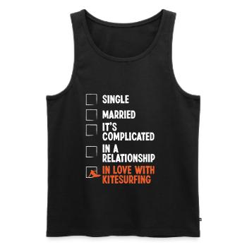 Kitesurfing Relationship Status Kiteboarder Kite - Männer Premium Bio Tank Top - Schwarz - Vorne - AI Model Male 178 light (178cm)