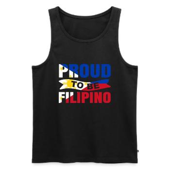 Proud to be a Filipino gift - Men's Premium Organic Tank Top - black - Front - AI Model Male 178 light (178cm)