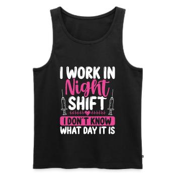 Funny Nurse Appreciation Humor Night Shift Nurse - Men's Premium Organic Tank Top - black - Front - Michal (187cm)