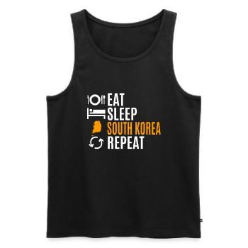 Eat Sleep Corée du Sud Repeat Gift - Débardeur bio Premium Homme - noir - Devant - Michal (187cm)