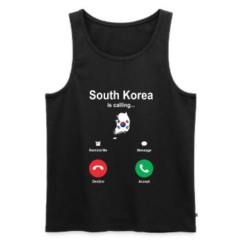 Abenteurer Südkorea Geschenk - Männer Premium Bio Tank Top - Schwarz - Vorne - Michal (187cm)