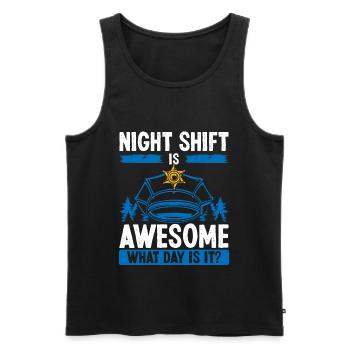 Policeman What Day is Night Shift Police Officer - Männer Premium Bio Tank Top - Schwarz - Vorne - Michal (187cm)