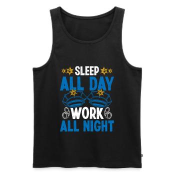 Policeman Sleep all Day Night Shift Police Officer - Männer Premium Bio Tank Top - Schwarz - Vorne - Michal (187cm)