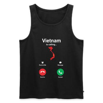 Voyage Vietnam Cadeau - Débardeur bio Premium Homme - noir - Devant - Michal (187cm)