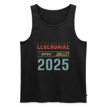 Légendaire Depuis Juillet 2025 Anniversaire Cadeau - Débardeur bio Premium Homme - noir - Devant - Michal (187cm)