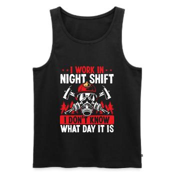 Firefighter What day is it Night Shift Fire Truck - Men's Premium Organic Tank Top - black - Front - Michal (187cm)