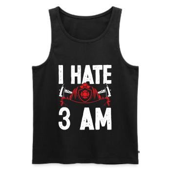 Firefighter I hate 3 at Funny Night Shift Firemen - Men's Premium Organic Tank Top - black - Front - Michal (187cm)