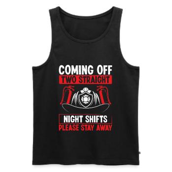 Night Shift Firefighter Two Straight Shift Firemen - Men's Premium Organic Tank Top - black - Front - Michal (187cm)