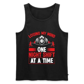 Firefighter Losing my Mind Night Shift Firemen - Men's Premium Organic Tank Top - black - Front - Michal (187cm)