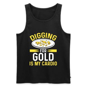 Gold Digging is my Cardio Prospector Panner Miner - Men's Premium Organic Tank Top - black - Front - Michal (187cm)