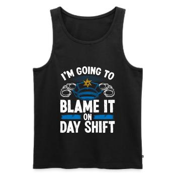 Night Shift Policeman Blame Day Police Officer - Männer Premium Bio Tank Top - Schwarz - Vorne - Michal (187cm)