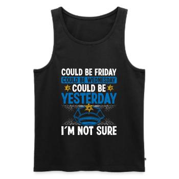 Night Shift Police Officer Police Car Policeman - Men's Premium Organic Tank Top - black - Front - Michal (187cm)