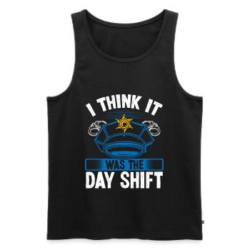 Night Shift Police Officer was Day Shift Polieman - Männer Premium Bio Tank Top - Schwarz - Vorne - Michal (187cm)